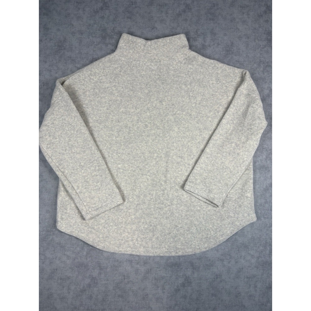 Vineyard Vines Gray Sherpa Fleece Mock Neck Pullover XL Whale Logo Soft Cozy
